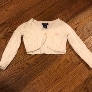 Chaps Cropped Cable Knit Sweater